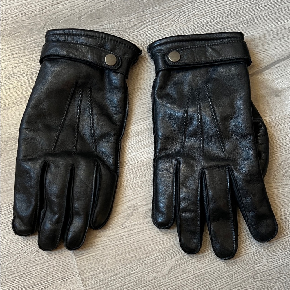 Grant Thomas Men's Black Leather Gloves
